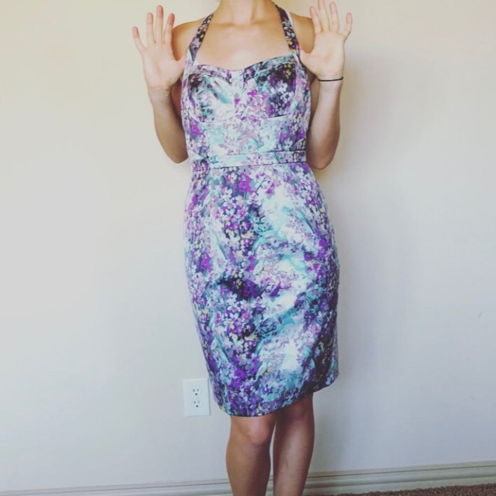 Jessica Simpson halter dress with flower pattern